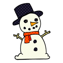 cartoon doodle traditional snowman