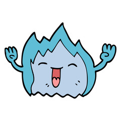 cartoon doodle happy gas flame