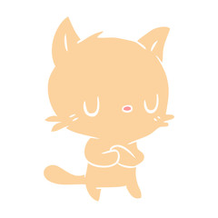 cute flat color style cartoon cat