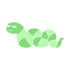 flat color illustration of a cartoon bored snake