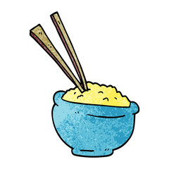 cartoon doodle tasty bowl of rice