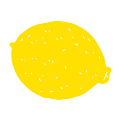 flat color illustration of a cartoon lemon