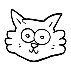 line drawing cartoon cat face