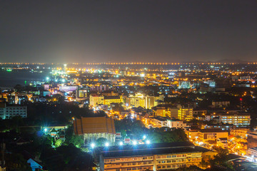Fototapeta na wymiar Aerial Pattaya Cityscape Sunset, Chonburi, Thailand.