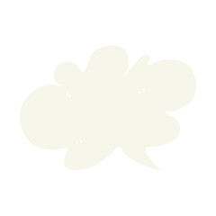flat color illustration of a cartoon cloud speech bubble