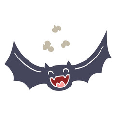 flat color style cartoon bat