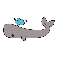 cartoon doodle whale