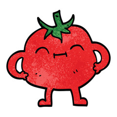 cartoon doodle happy tomato