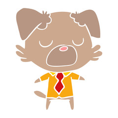 flat color style cartoon dog manager