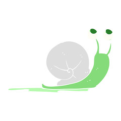 flat color illustration of a cartoon snail