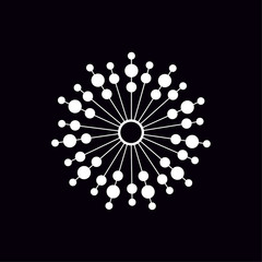 Vector - Geometric circle element made of radiating rectangles. Abstract circle shape