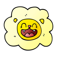 cartoon doodle happy lion