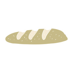 flat color illustration of a cartoon loaf of bread