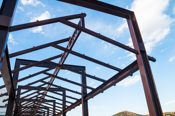 Building frame under blue sky