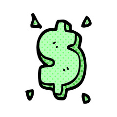cartoon doodle dollar sign