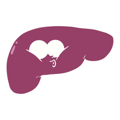 flat color style cartoon curious liver