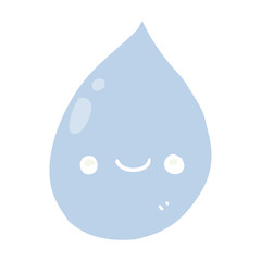 flat color style cartoon raindrop