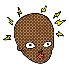 cartoon doodle bald head
