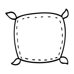 line drawing cartoon plain cushion