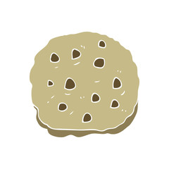 flat color illustration of a cartoon cookie