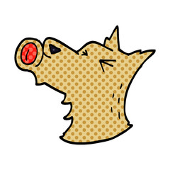 cartoon doodle howling dog