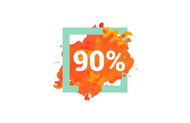 90 Percent Discount Number Orange Water Color Frame