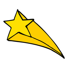 cartoon doodle shooting star