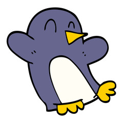 cartoon doodle christmas penguin