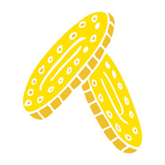 flat color illustration of a cartoon coins