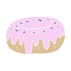cartoon doodle donut with sprinkles
