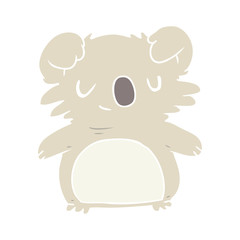 cute flat color style cartoon koala