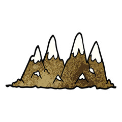 cartoon doodle mountain range