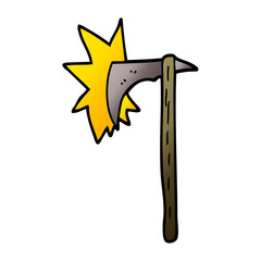 cartoon doodle viking axe