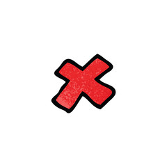 cartoon doodle letter x