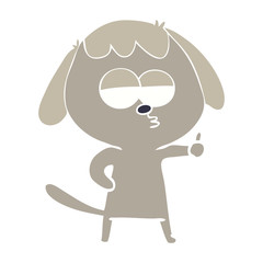 flat color style cartoon bored dog