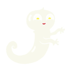 flat color illustration of a cartoon ghost