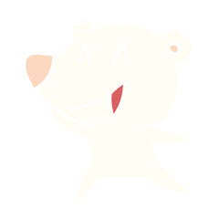 laughing polar bear flat color style cartoon