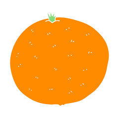 flat color illustration of a cartoon orange