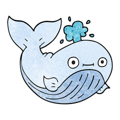 cartoon doodle sea whale