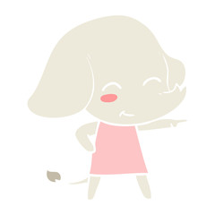 cute flat color style cartoon elephant