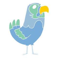 flat color style cartoon parrot