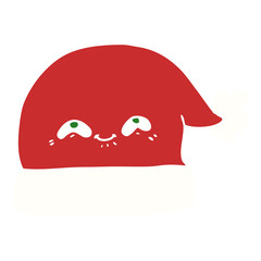 flat color style cartoon christmas santa hat