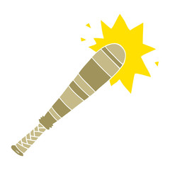 flat color style cartoon baseball bat hitting