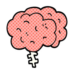 cartoon doodle brain