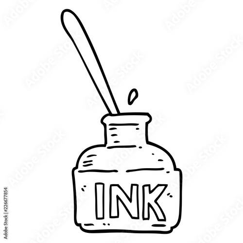 "line drawing cartoon ink bottle" Stock image and royalty ...