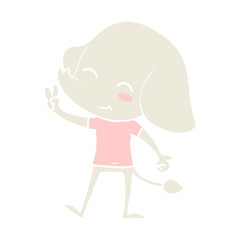 cute flat color style cartoon elephant