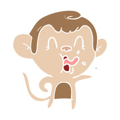 Fototapeta premium crazy flat color style cartoon monkey