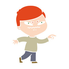 flat color style cartoon angry man pointing