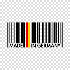 barcode made in germany, vector illustration on transparent background