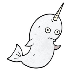 cartoon doodle white narwhal © lineartestpilot
